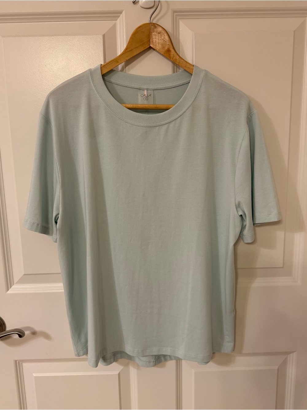 Calia Women’s Large Classic Sage Green Shirt Logo EUC Soft Comfortable